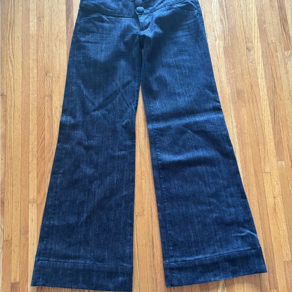 Fidelity Demin Denim - Fidelity Demin, low rise wide leg dark blue.  Size 28 waist.